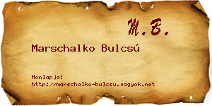 Marschalko Bulcsú névjegykártya